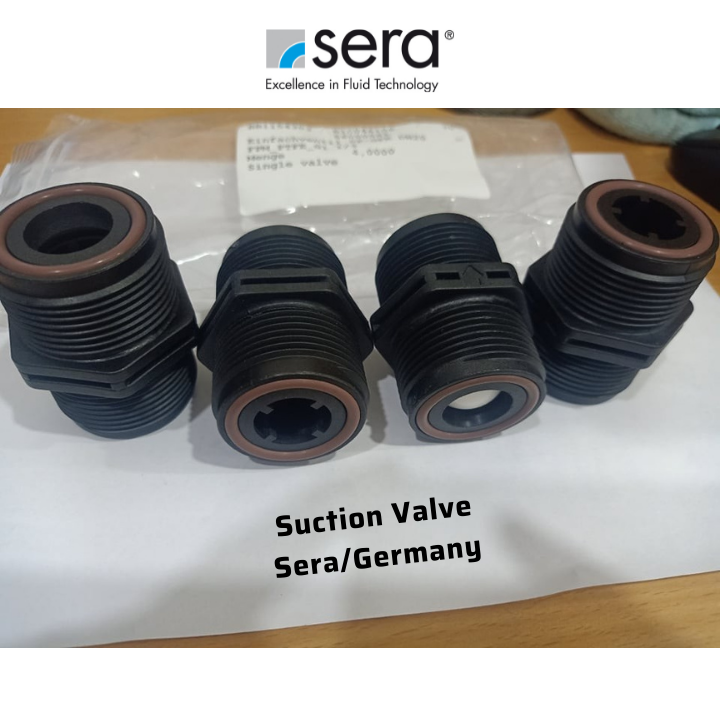 Van hút (Suction valve) và van đẩy (Pressure valve) của bơm định lượng Sera/Germany